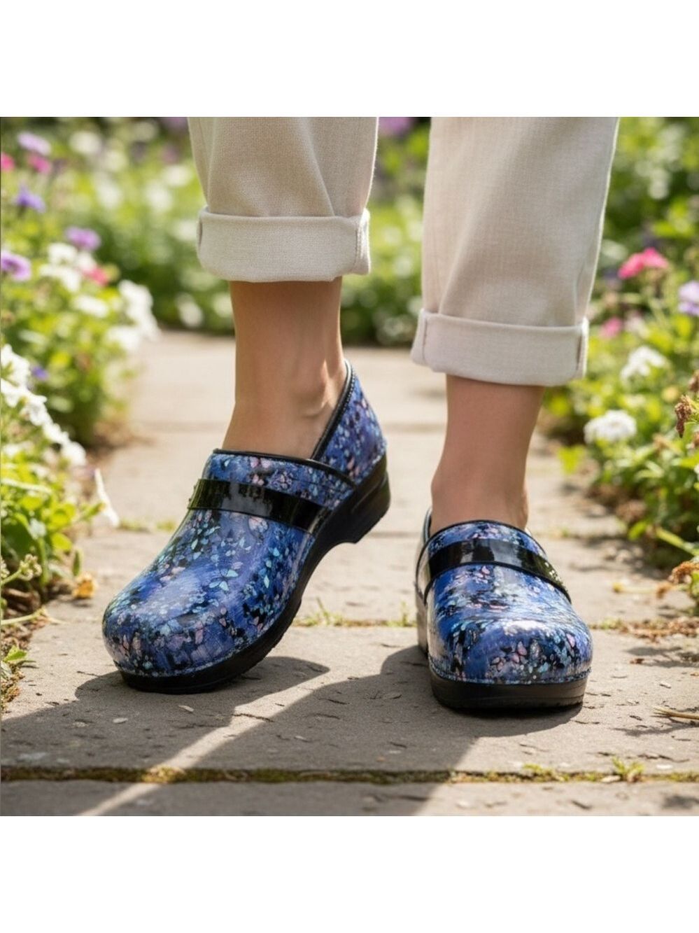 Koi Women's Blue Butterfly Clogs - Picture 4 of 15